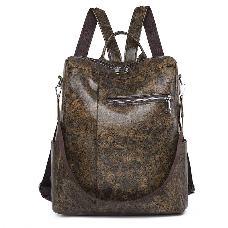 Rucksack Damen neue Mode Retro große Kapazität schlichter Damen Reise-Rucksack groß