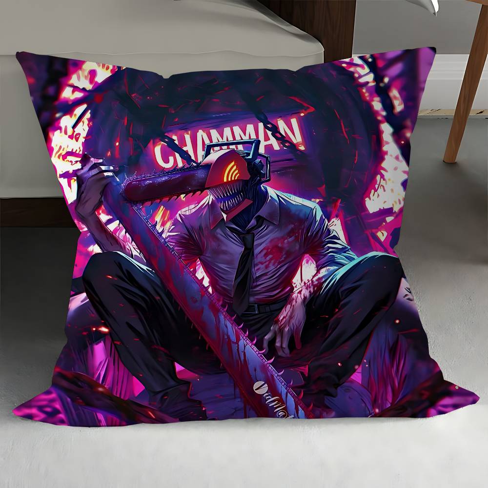 C-Chainsaw Man Dekorativ Rum Estetik Kuddfodral Heminredning Sovrum Soffa Säng Soffa Kuddfodral 45x45