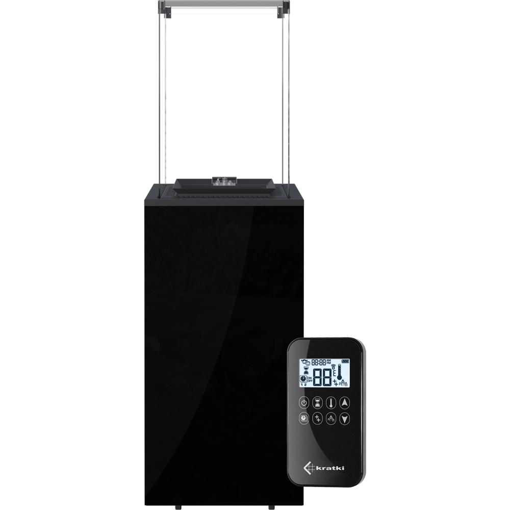 Patio Gas Heater Patio Mini Glass Panel Black Automatic 8,2 kW