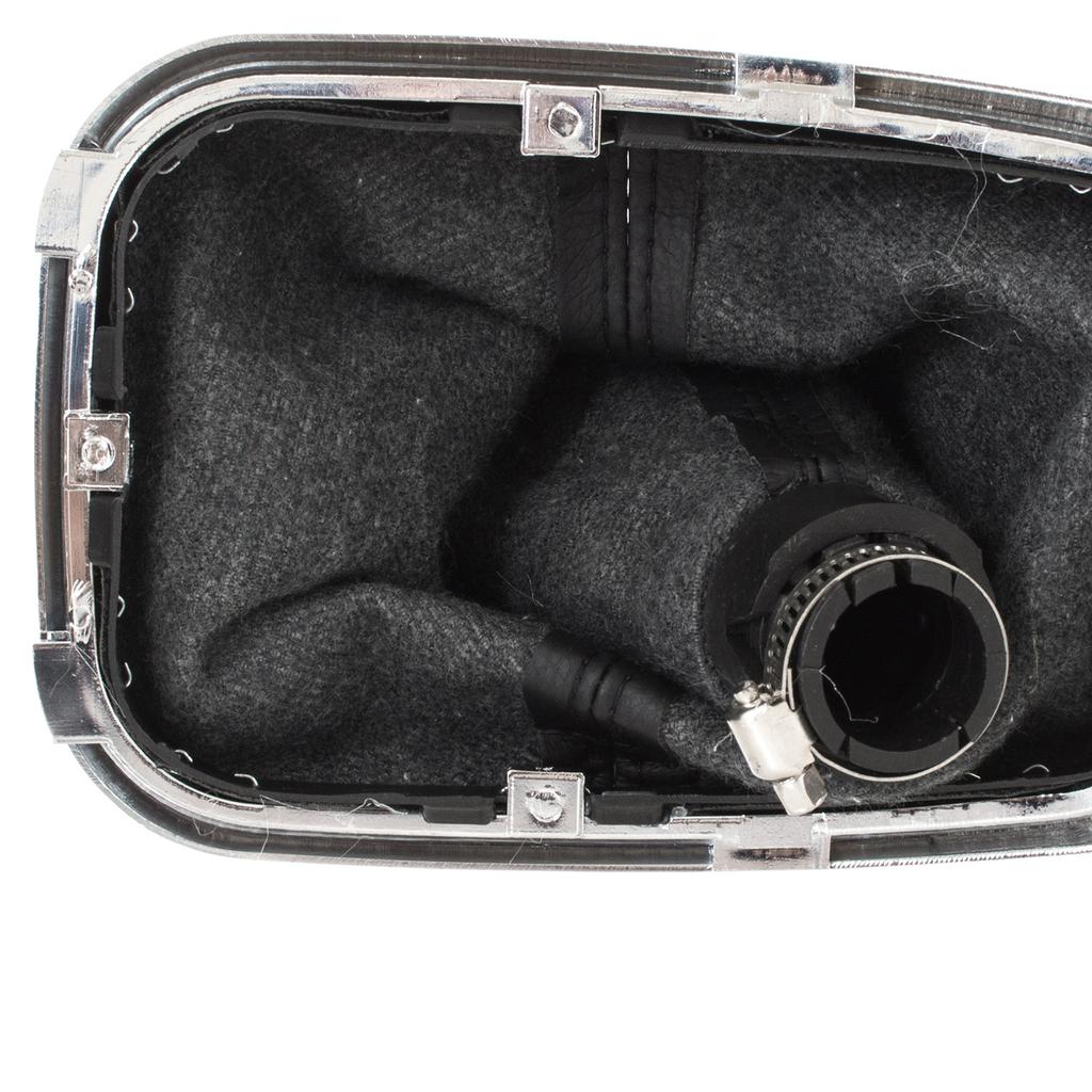 VW Golf IV 97-03 BLACK gear shift knob + gaiter with CHROME frame 6 SPEED 23MM HOLE