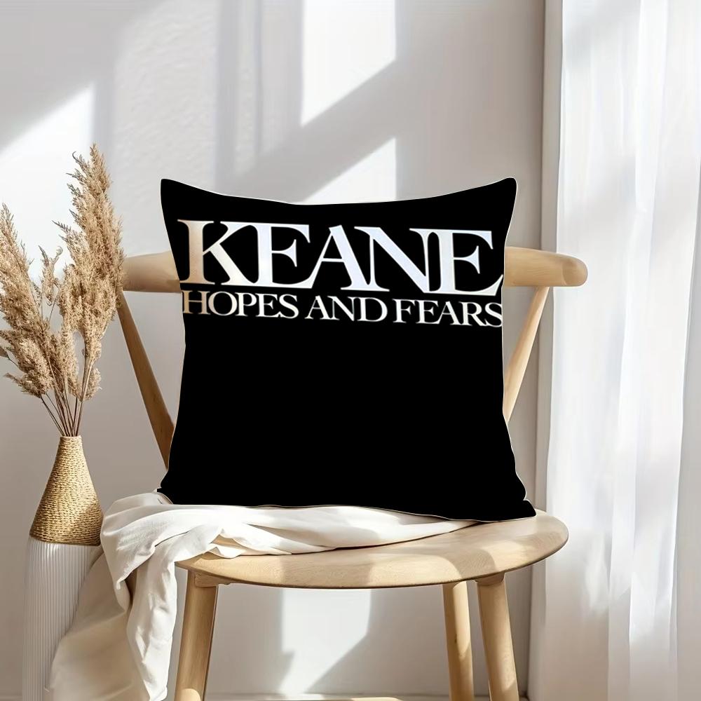 Band K-Keane Rock Cushion Cover Soft Plush Throw Pillow Cover | Double-Sided Decorative Cushion Case | Sofa Bedroom Home Decor