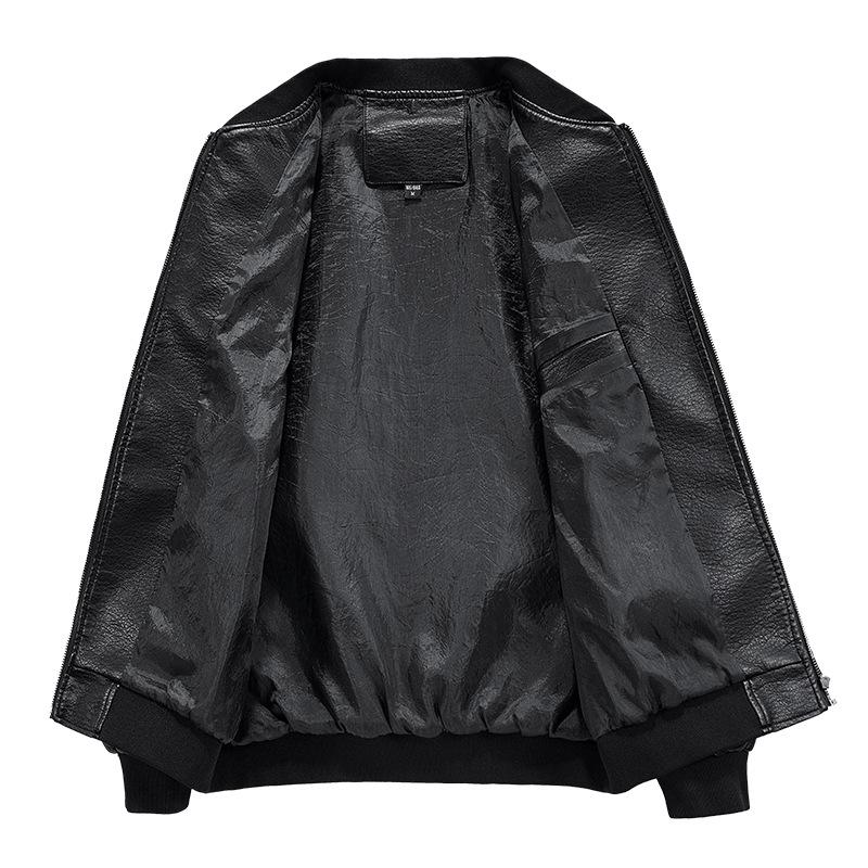 New Men's Leather Jacket, New Versatile Youth Handsome Leather Jacket, Korean Style Slim Motorcycle Jacket, Large Size Leather