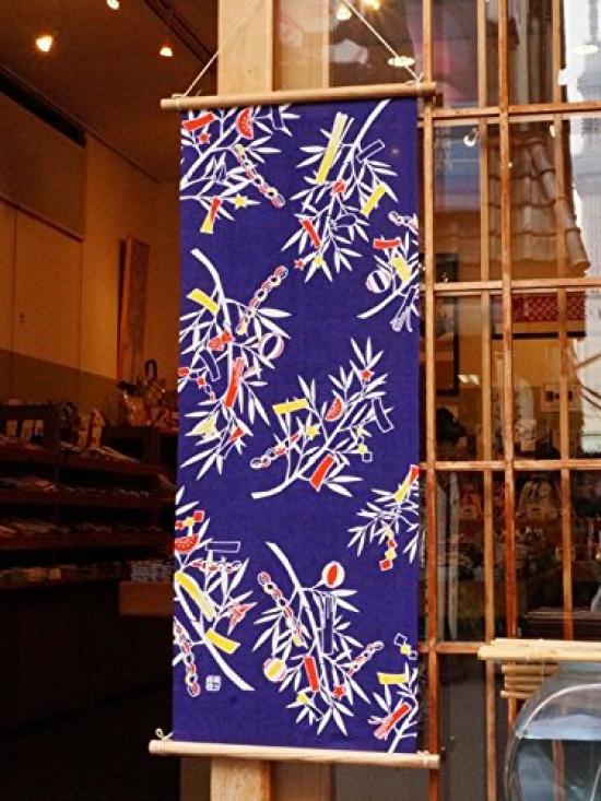 Dyeing Anbo Tenugui Navy Authentic Dyed Cotton Tokuoka Made in Japan 35cm x 100cm "Tanabata Blue" 100%