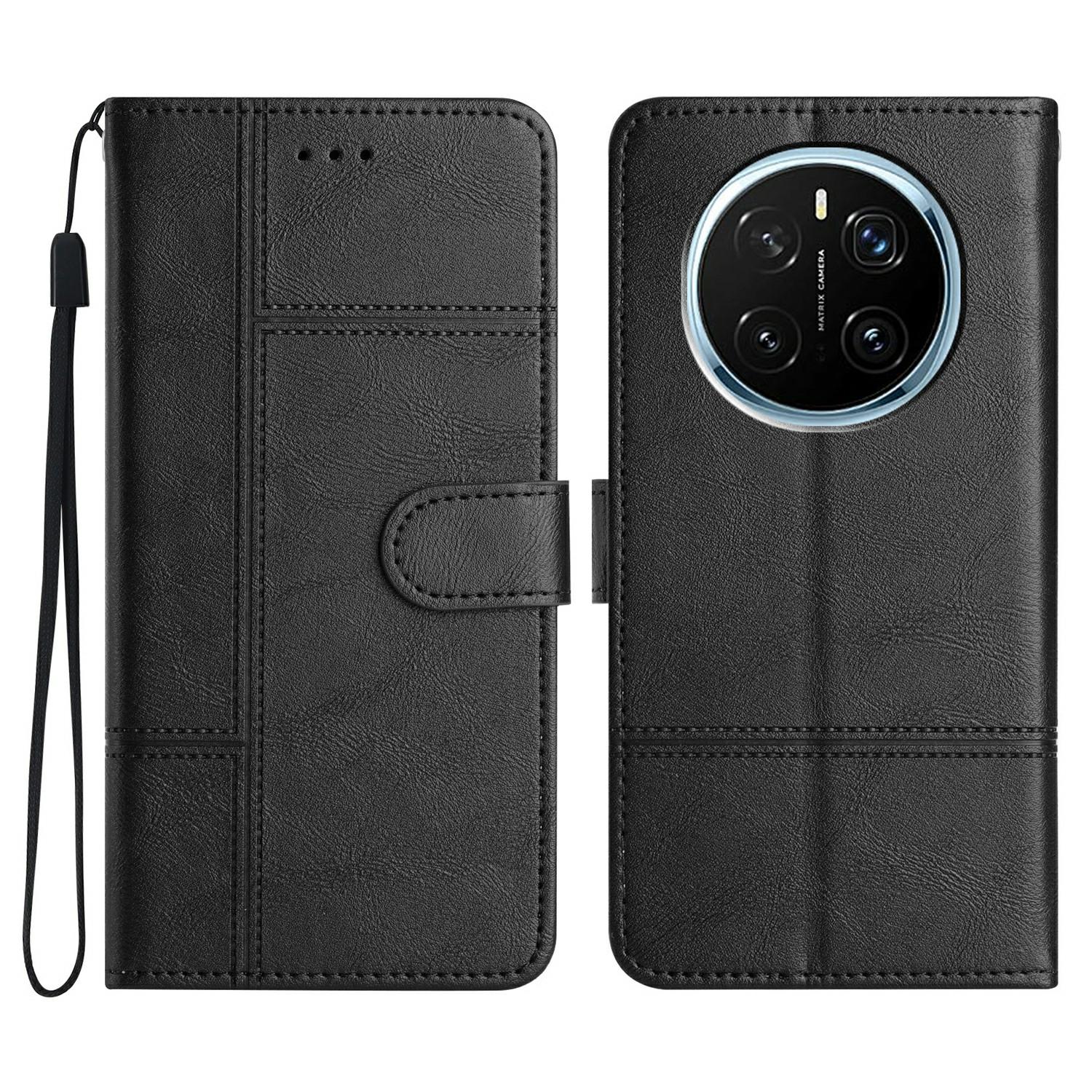 

For Honor Magic7 Pro 5G Case Line Imprinted PU Leather Wallet Phone Cover C