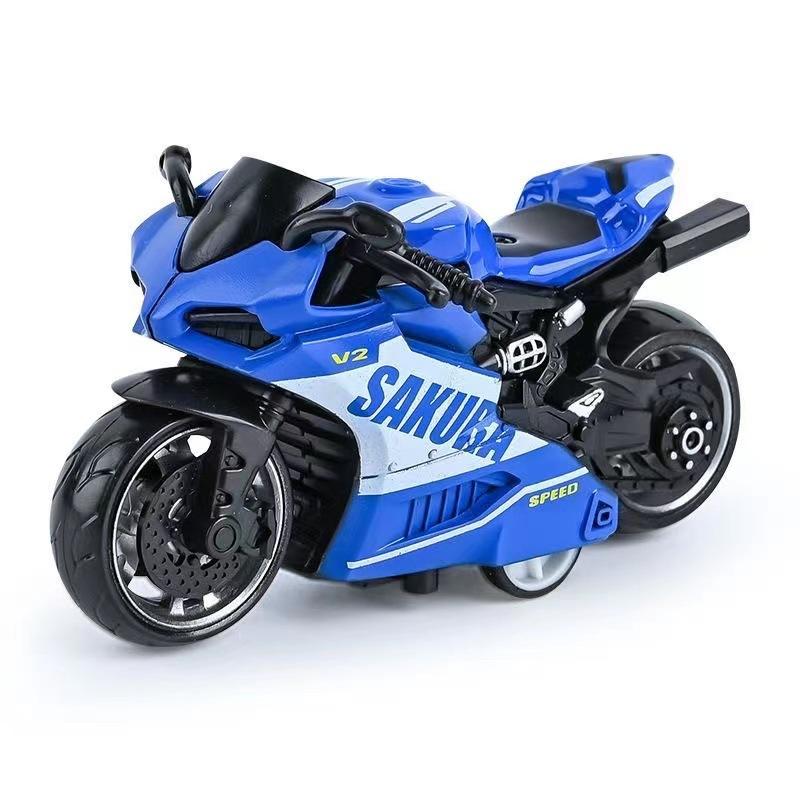Alloy Mini Motorcycle Car Toys Metal Sakura-V2 Pull Back Speed Motorbike Collection Racing Vehicle Figures For Kids Adults Gift