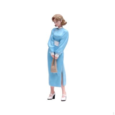 Elegant Resin Miniature Figurine with Handbag Character Model Painted Finish for