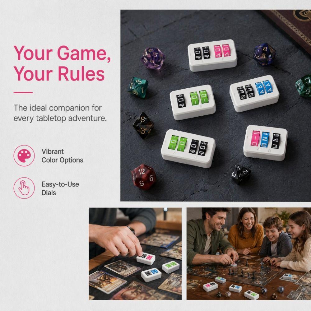 Mini Board Games Score Tracker 4 Digit Tabletop Sports Score Counter Office Fun