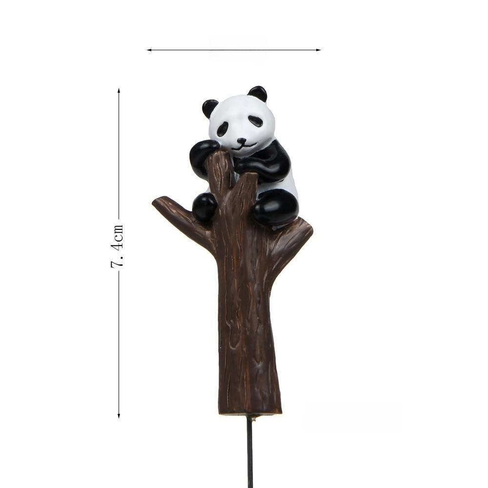 Cartoon Cute Tree Branch Climbing Panda Mini Model Ornament For Gardening Decor