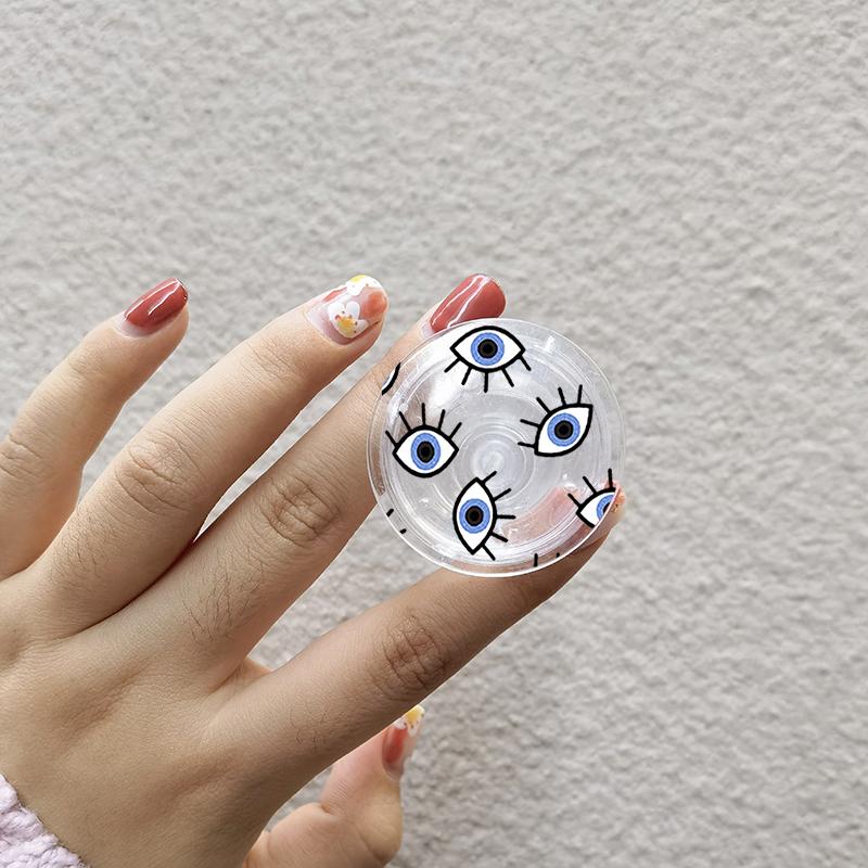 Turkish Lucky Blue Evil Eye Folding Mobile Phone Grip Stand Holder For iPhone 16 Samsung Huawei INS Korea Clear Griptok Bracket