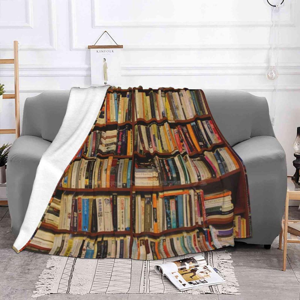 Bookish Best Selling Room Household Flannel Blanket Bookstore Library Shelf Shelves Tumblr Bookworm Sebo Knowledge Pages Page
