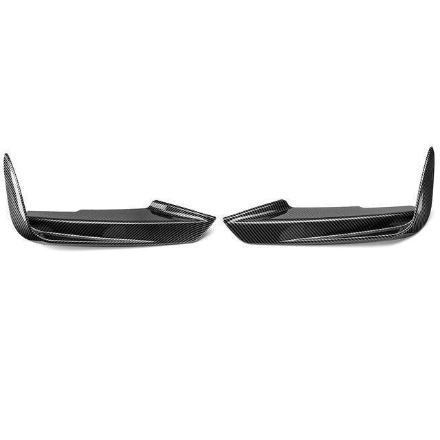 Black/Carbon Front Bumper Fog Lamps Frame Splitters Trim Up Canards Fins Fog Light Shells For BMW F30 F31 M Sport 2012-