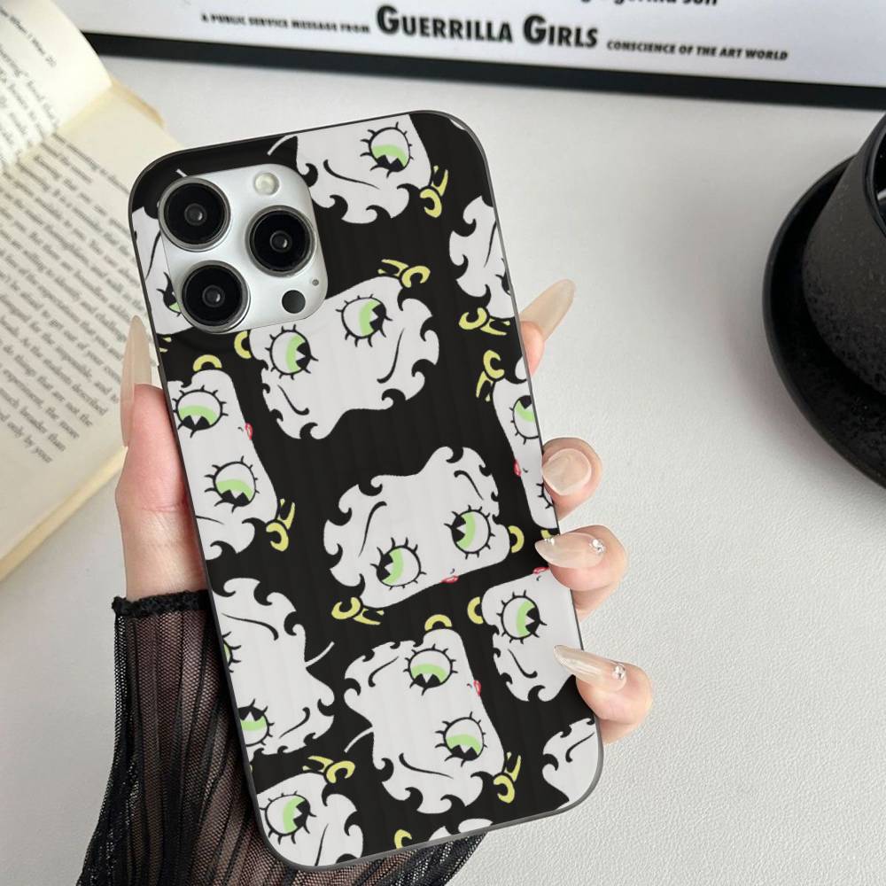 Animation B-Betty Boop Soft Corrugated Transparent Phone Case For IPhone 17 15 16 11 12 13 14 Pro Max Plus Pro