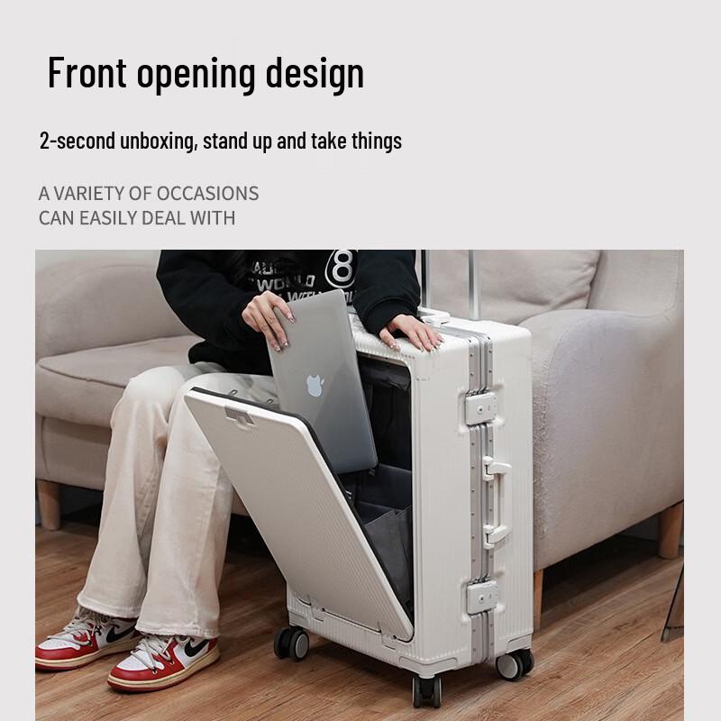 Smart Carry-on Luggage with Integrated Cup Holder & Phone Stand