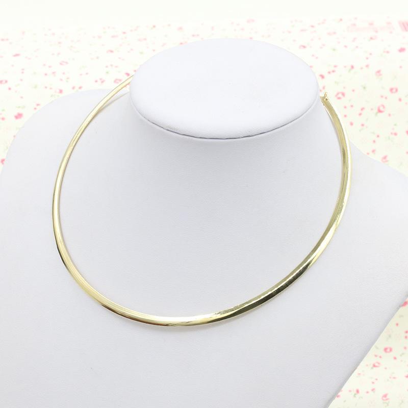 Collier Punk Pas Cher Simple Cercle Rond Or Bohème Bijoux de Mode Exagération Métal Anneau Colliers Réglables pour Femmes