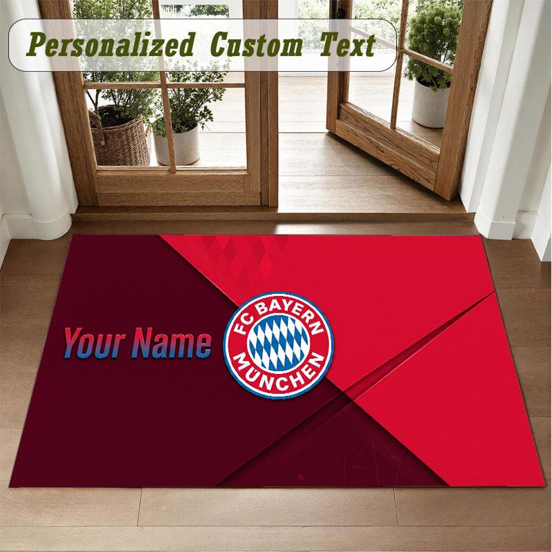 Crystal Velvet Square Rug Custom NameBayern Munich Pattern Non Slip Home Floor Decor Rug