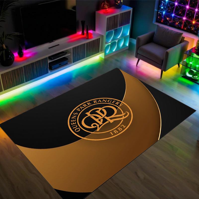 Queens Park Rangers Football Design Crystal Velvet Carpet Cozy Non?Slip Printed Rug For Bedroom Living Room Entrance