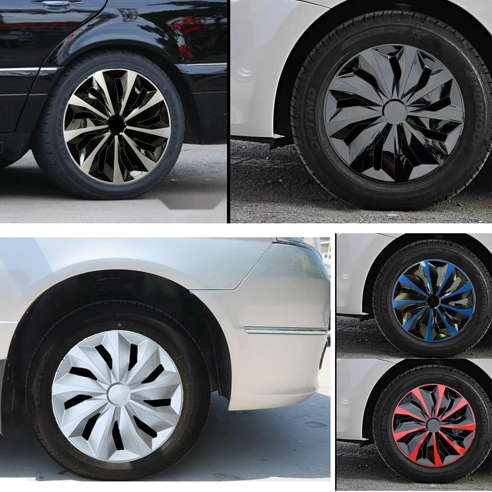 AZIEBAY Wheel Covers Wheel Caps 12" 13" 14" 15" 16" Tire Cover 4pcs Car