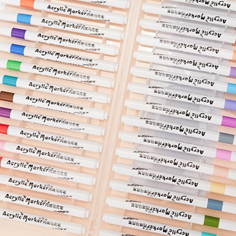 Acrylic Paint Marker Set Odorless Water Based 12/24/36/48/60Pcs for Holiday Decoration DIY Handcraft Making