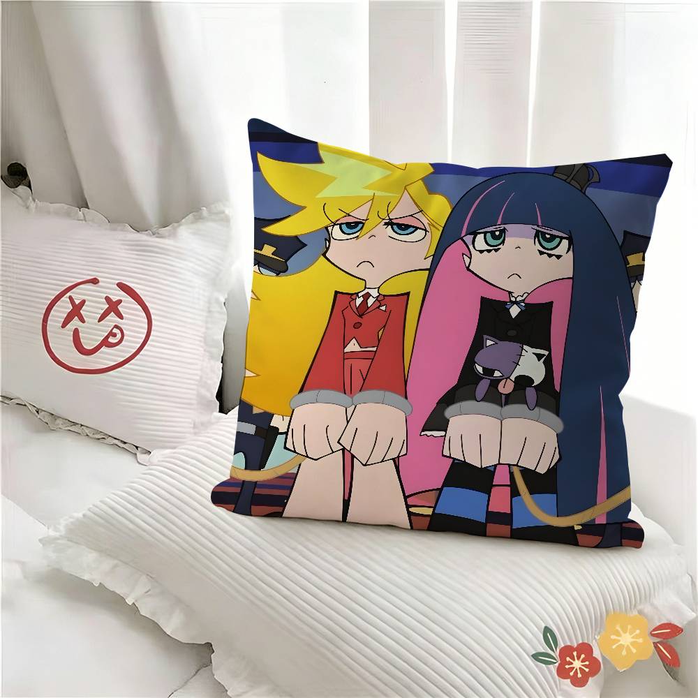 Panty And Stocking With Garterbelt Scanty Anime Pillow Case Fashion Square Pillowcase Bedroom Sofa Room Ins Decoration Leisure