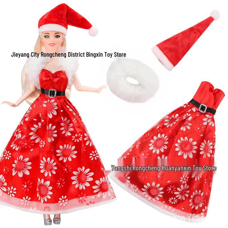 11-inch Barbie Doll Fashion Christmas Dress Set - 30cm Holiday Clothing Series
