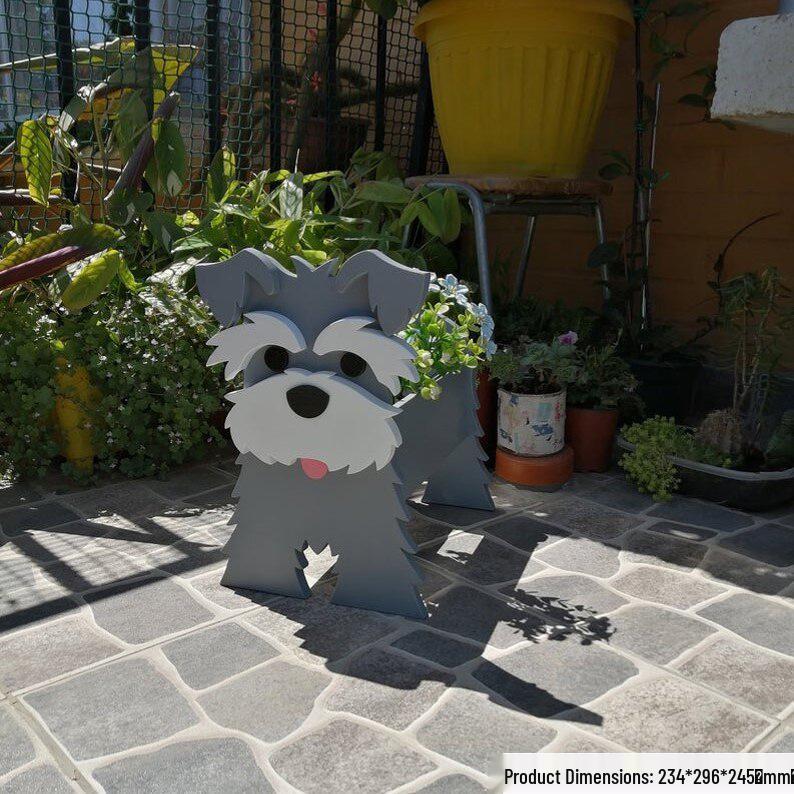 Garden Art Dog and Cat Flower Pot Set