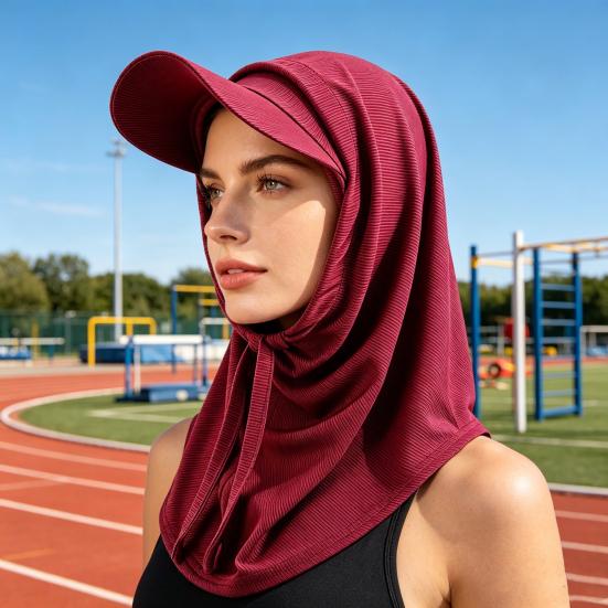 2 Pcs/Set Adjustable Fit Sun Hat with Built-In Drawstring Shawl Extended Brim Full
