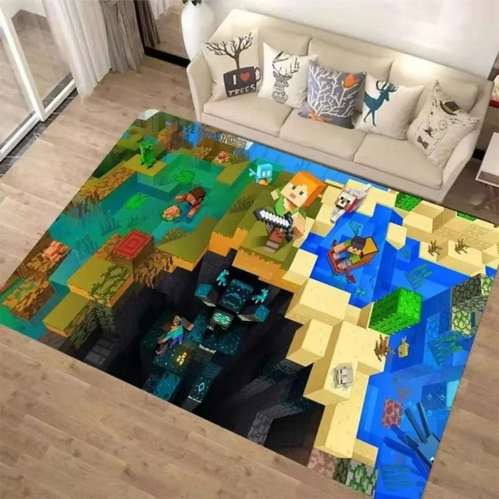 

Стильний 3D M-C Піксель Арт Килим Вітальня Спальня Килим Легко Чистити Килимок Міцний Зручний для Дивана Крісла Домашній Декор 40x60cm
