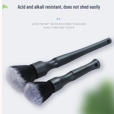Ensemble de brosses de détailing intérieur de voiture super douces noires avec brosses pour les fentes et le nettoyage de la climatisation