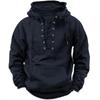 Felpa con cappuccio da uomo rétro con coulisse e tasche multiple, vestibilità ampia taglie forti per primavera e autunno