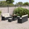 Garden Sofa Set with Cushions 9 pcs Black Poly Rattan