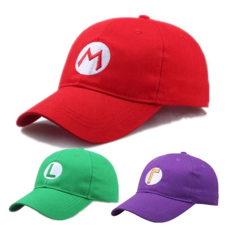Unisex Super Mario Alphabet Hat Cotton Twill With Short Brim
