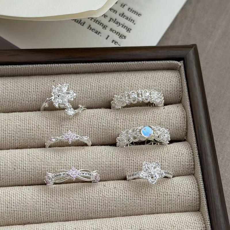 Light Luxury Niche Design Super Fairy Gypsy Zir*****Pen Ring Women'S Fashion Exquisite Stacking High-End Index Finger Ring