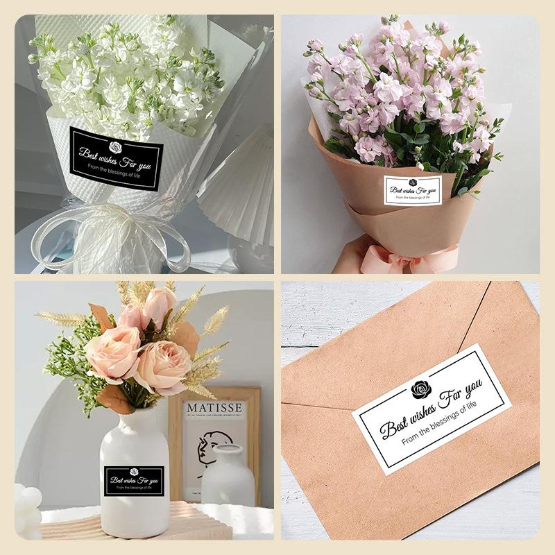 Rectangular, Ins Style, Bouquet Stickers, Floral Stickers, Flower Shop Flower Packaging, Universal Label Stickers