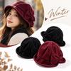 Slit Front Vintage Bucket Hat Cold Resistant Bow Bucket Hat Women's Bucket Hat  Outdoor Wear