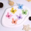 50Pcs 3D Organza Fabric Butterfly Appliques Colorful Translucent Simulation Mesh Butterfly Patch Double-layer