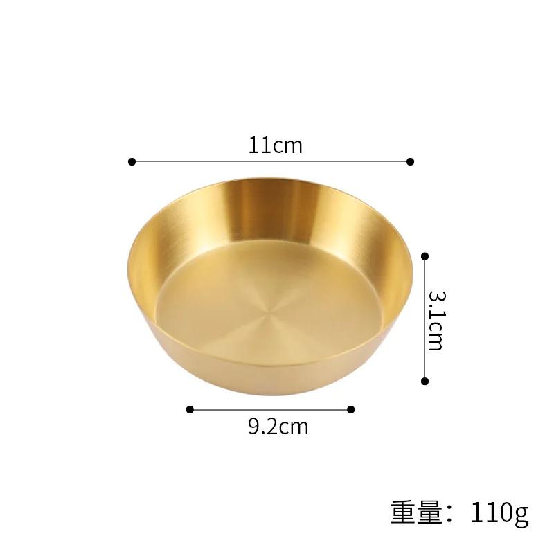 

1 шт. Нержавеющая сталь Корейский стиль Однослойная Утолщенная Тарелка для кимчи Тарелка для соуса приправ Холодная закуска Корейское барбекю
