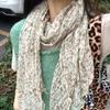 Floral Cotton and Linen Scarf for Women Thin Design Korean Style Atmosphere Retro Artistic Pleated Scarf Versatile Shawl
