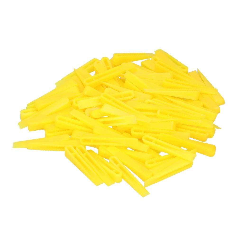 100Pcs HDPP Tile Leveling System Yellow Floor Tiling Tools Tile Leveler Wedges  Home Renovation