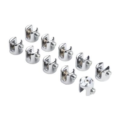 10pcs Glass Clamps Plated Brackets Zinc Alloy Brackets Clip Shelf Clamp Holder Support Brackets Clamps 6-8mm Clip Tool