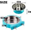 2 Pack Crate Dog Bowl Removable Stainless Steel Water Food Bowl Hanging Pet Cage Coop Cup for Rabbit Cat Puppy Bird Bunny Small Animals