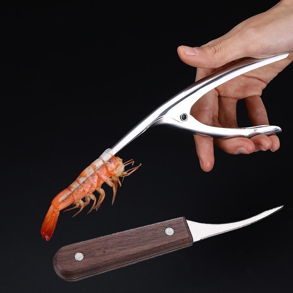 Steel Cleaner Cooking Lobster Shell Opener Prawn Peeler Shrimp Deveiner Tool Shrimp Thread Knife
