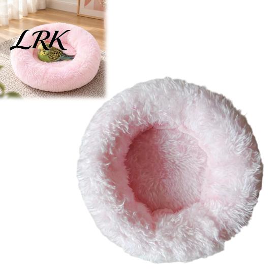 Cozy Bed for Parrots Shaggy Plush Parrot Bed, Warm Fuzzy Sleeping Pad, Round Fluffy Soft Nest Sugar Gliders Winter Hamsters Budgies Lovebirds