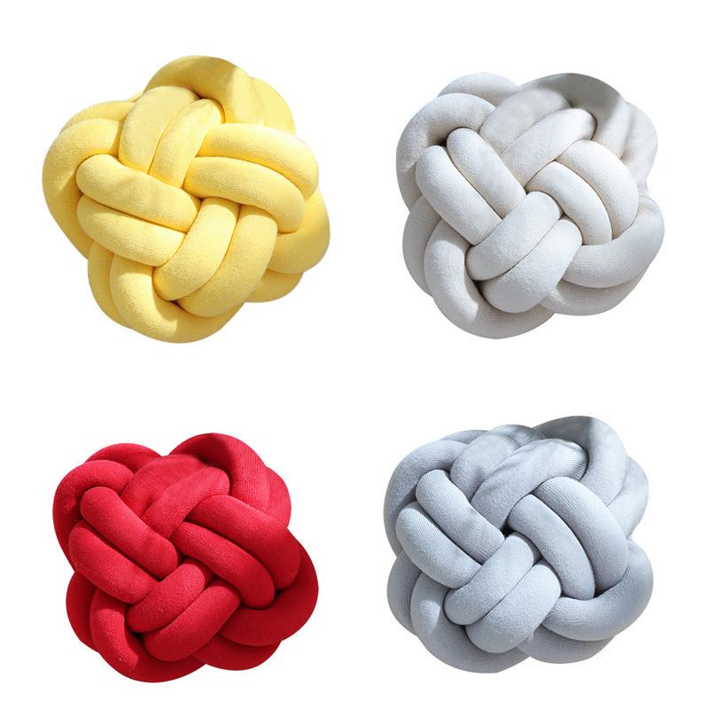 FUB Short Plush Knot Ball Pillow Apple Green Waist Cushion Pillow Home Decoration Plush Throw Pillow Cushion for Sofa Car Office Decor 7x7/'/'