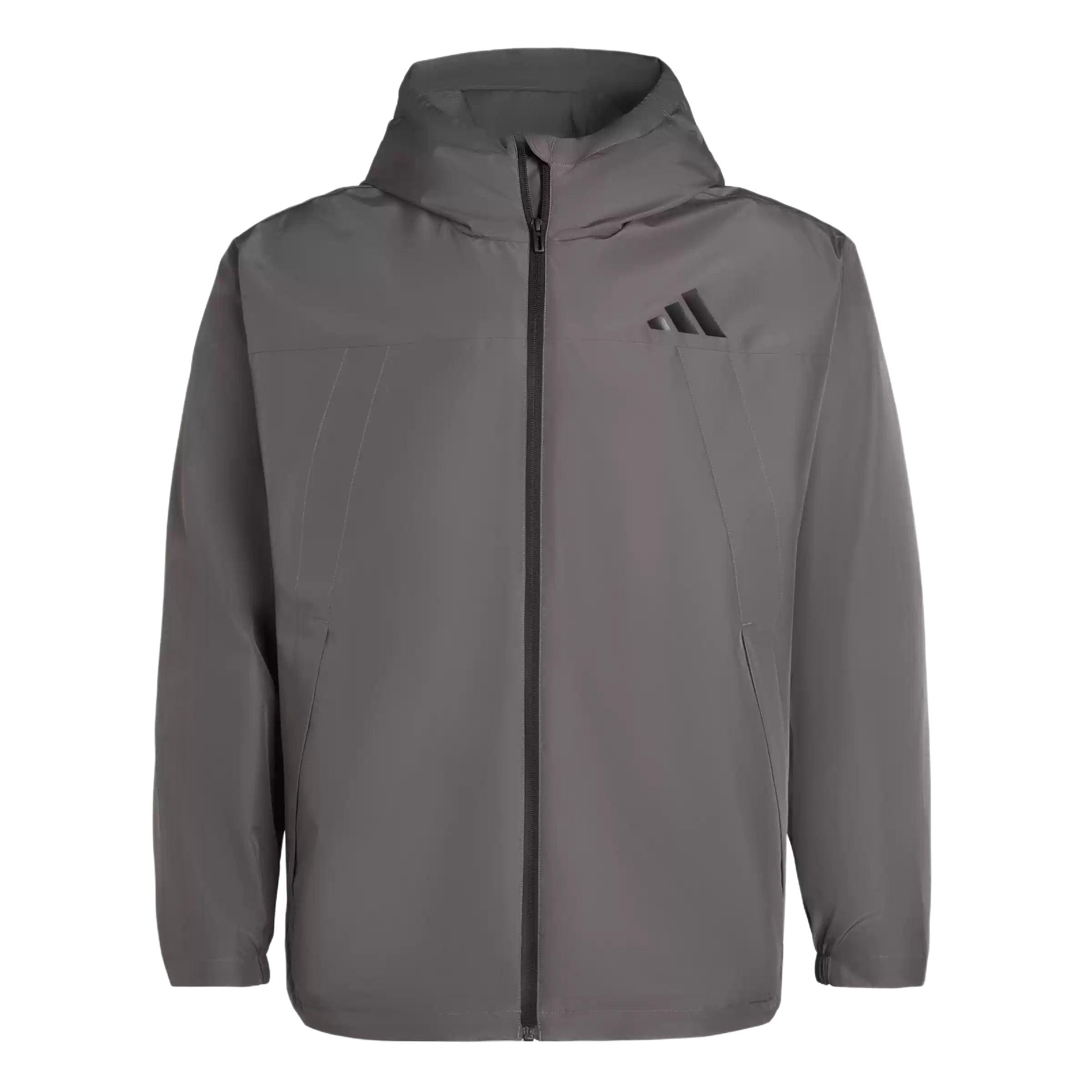 Adidas Loose Water-Resistant Hooded Zip-Up Long Sleeve Outdoor Sports Jacket Unisex Jackets IB7055 S