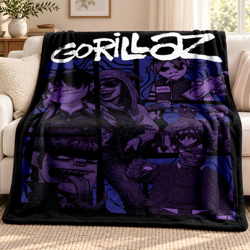 Gorillaz Blanket Flannel Blanket Soft Cozy Plush Throw for Sofa Bed Lightweight Home Decoration Outdoor Camping