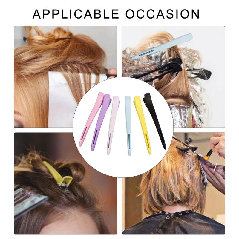 6 Stück Entenschnabel Haarspangen Friseurspangen Entenschnabel-Haarspangen Strähnenklemmen Friseurbedarf zum Stylen und Schneiden