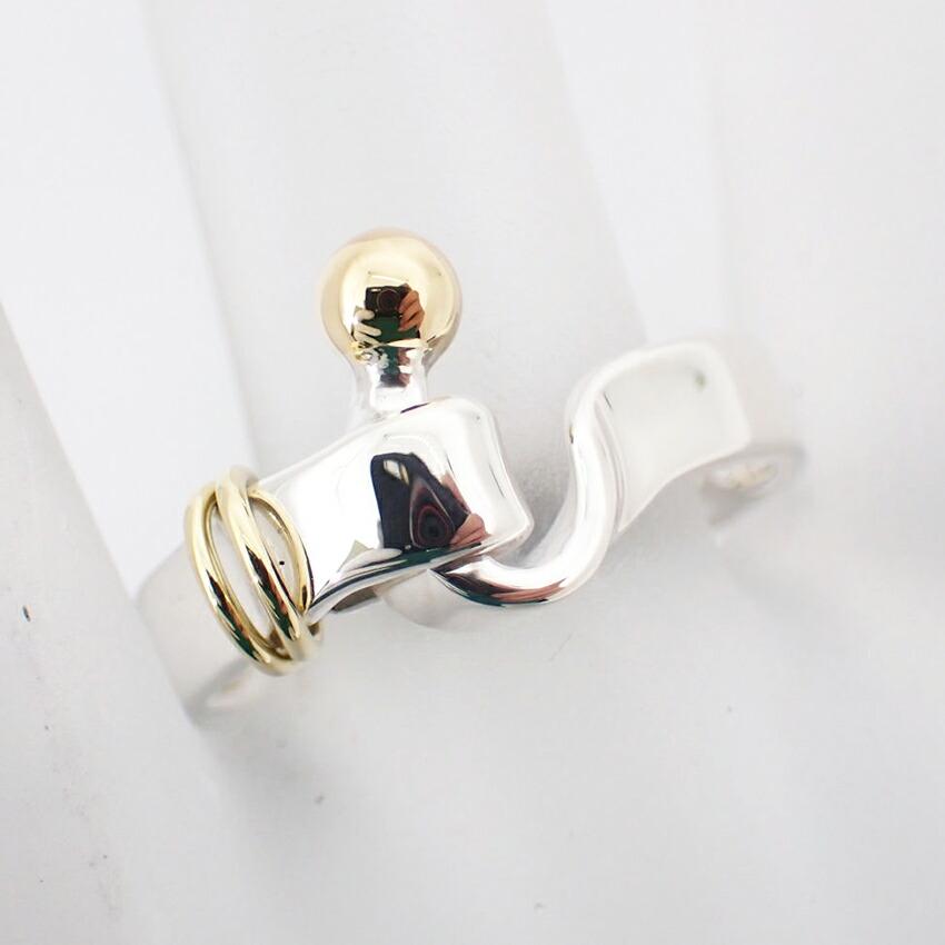 [Used] TIFFANY 925/750 Hook & Eye Ring/Size 16/j45-8