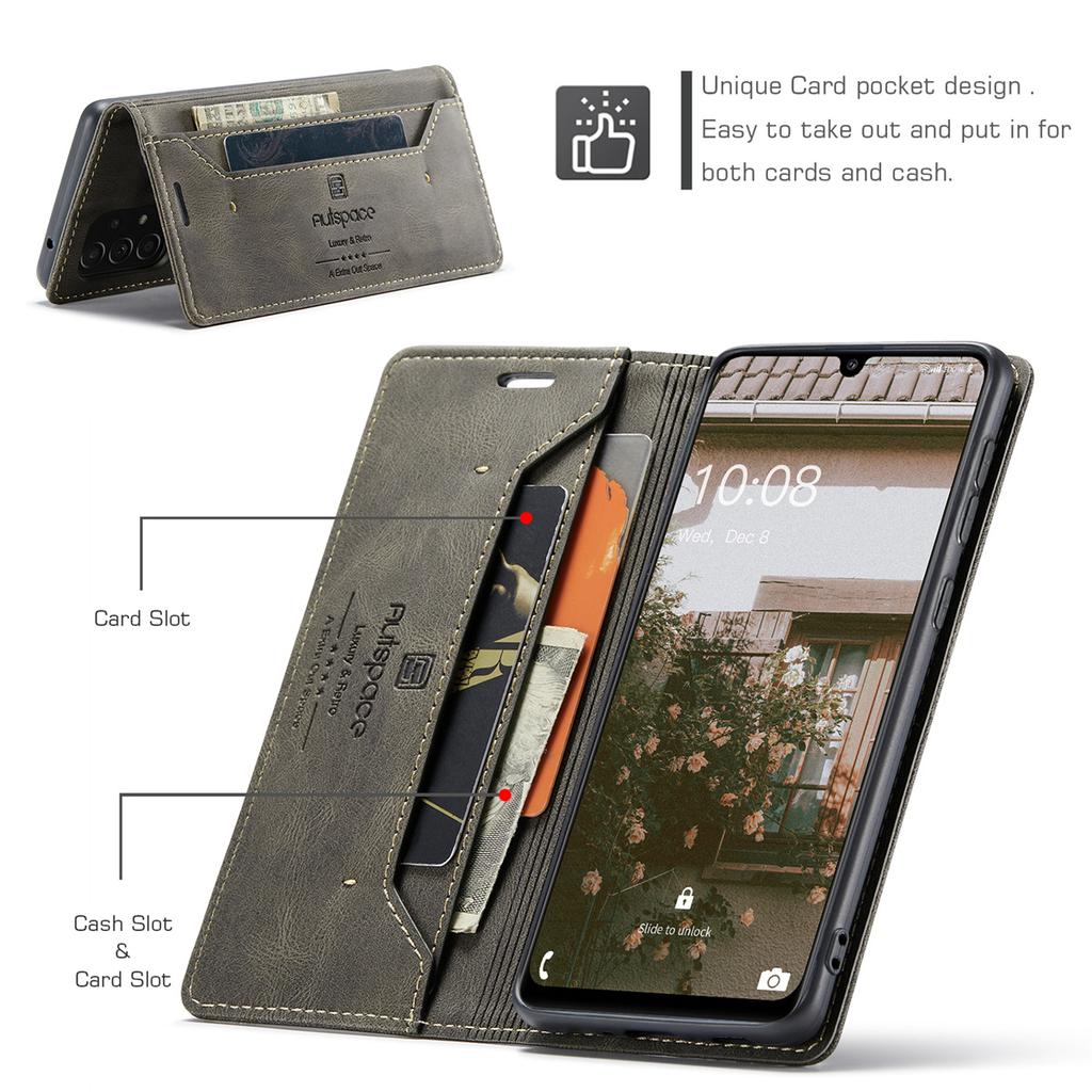 Premium Vintage Leather Wallet Case for Samsung Galaxy A33 5G - RFID Protection Flip Cover with Card Slots, Shockproof Retro Style (4 Colors)