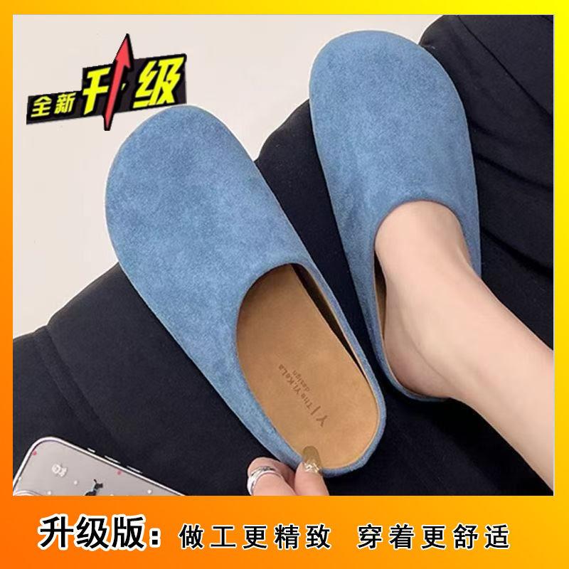 

Хан толстая подошва удобные матовая кожа повседневная верхняя одежда тапочки женские Boken сумка голова тапочки женские 2025 весна новый 40