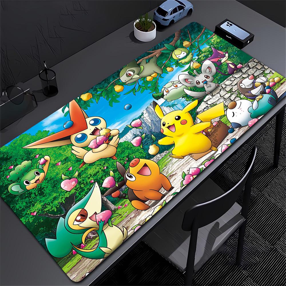 Pokemon Pikachu Ditto Gaming Mouse Pad Cute Nature Scene Desk Mat Nonslip Rubber for PC Laptop Gamer 800x300x2mm